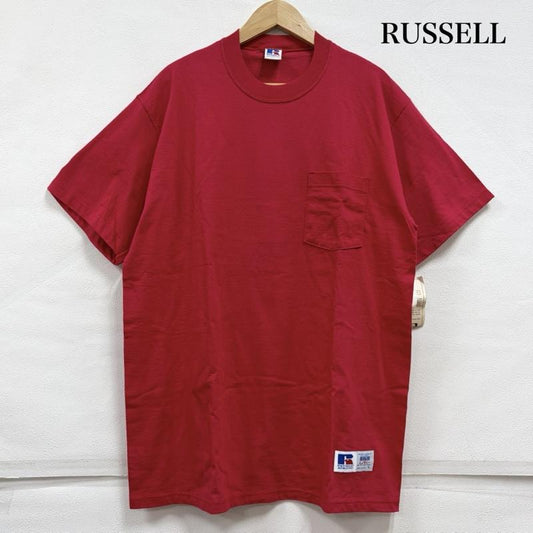 ラッセル RUSSELL Tシャツ 半袖 90 s クルーネック 半袖 無地 Tシャツ USA製 ポケット ハイコットン L 無地 赤 / レッド / red メンズ USED 古着 中古 50157064