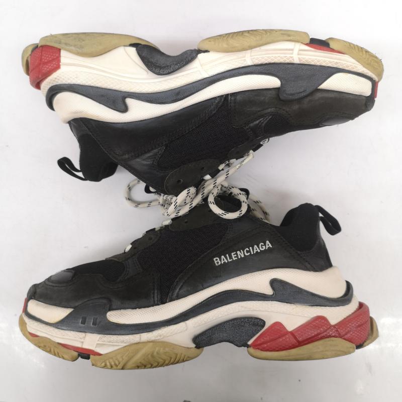 バレンシアガ BALENCIAGA スニーカー スニーカー トリプルS TRIPLE S ダッド スニーカー レザー メッシュ 厚底 40 533882 26.5cm 黒 / ブラック / black メンズ USED 古着 中古 50157069