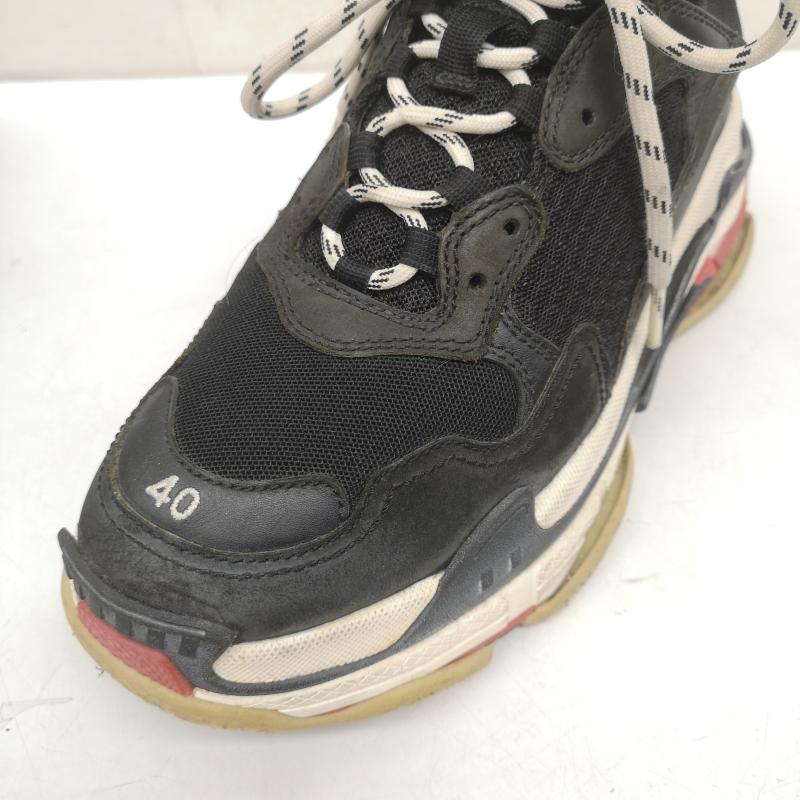 バレンシアガ BALENCIAGA スニーカー スニーカー トリプルS TRIPLE S ダッド スニーカー レザー メッシュ 厚底 40 533882 26.5cm 黒 / ブラック / black メンズ USED 古着 中古 50157069