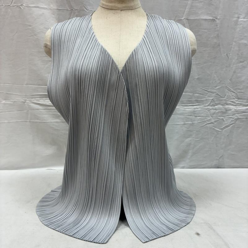 プリーツプリーズイッセイミヤケ PLEATS PLEASE ISSEY MIYAKE ベスト ベスト プリーツ フロント オープン ノースリーブ ベスト PP51-JE621 3 レディース USED 古着 中古 50157071