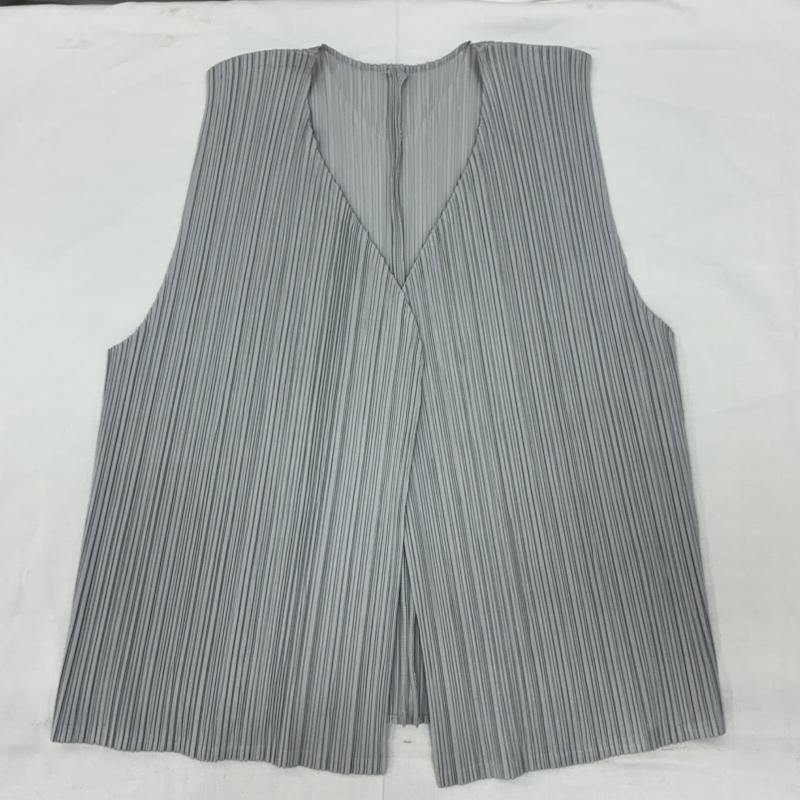 プリーツプリーズイッセイミヤケ PLEATS PLEASE ISSEY MIYAKE ベスト ベスト プリーツ フロント オープン ノースリーブ ベスト PP51-JE621 3 レディース USED 古着 中古 50157071