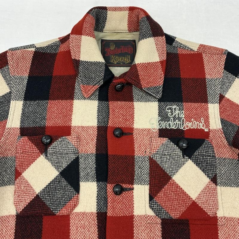 テンダーロイン TENDERLOIN ジャケット、上着 ジャンパー、ブルゾン 00s 07AW T-BUFFALO JACKET ウール バッファロー チェック ジャケット ロゴ チェーンステッチ - チェック マルチカラー / マルチカラー / multicolor メンズ USED 古着 中古 50157074