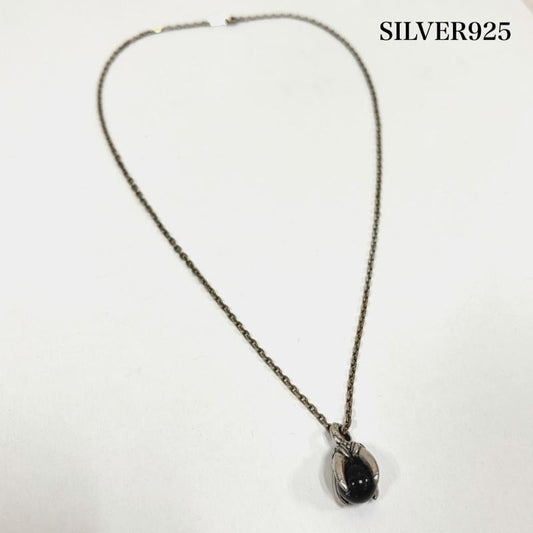 シルバー （９２５） シルバー （９２５） アクセサリー ネックレス、ペンダント オニキス ストーン シルバー ネックレス - 銀 / シルバー / silver color X 黒 / ブラック / black メンズ USED 古着 中古 50157093