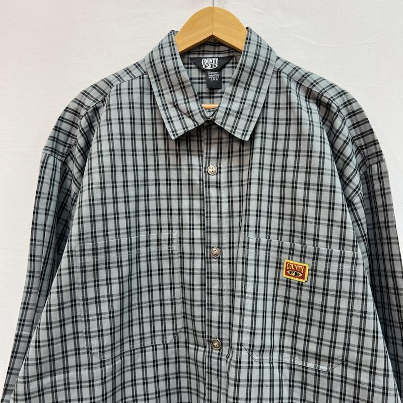 古着 USED シャツ、ブラウス 長袖 FB COUNTY チェックシャツ チカーノ ギャング ウェッサイ XXL 灰 / グレー / gray メンズ USED 古着 中古 50157098