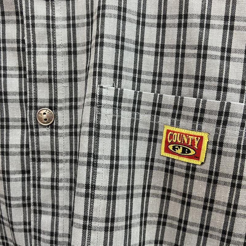 古着 USED シャツ、ブラウス 長袖 FB COUNTY チェックシャツ チカーノ ギャング ウェッサイ XXL 灰 / グレー / gray メンズ USED 古着 中古 50157098