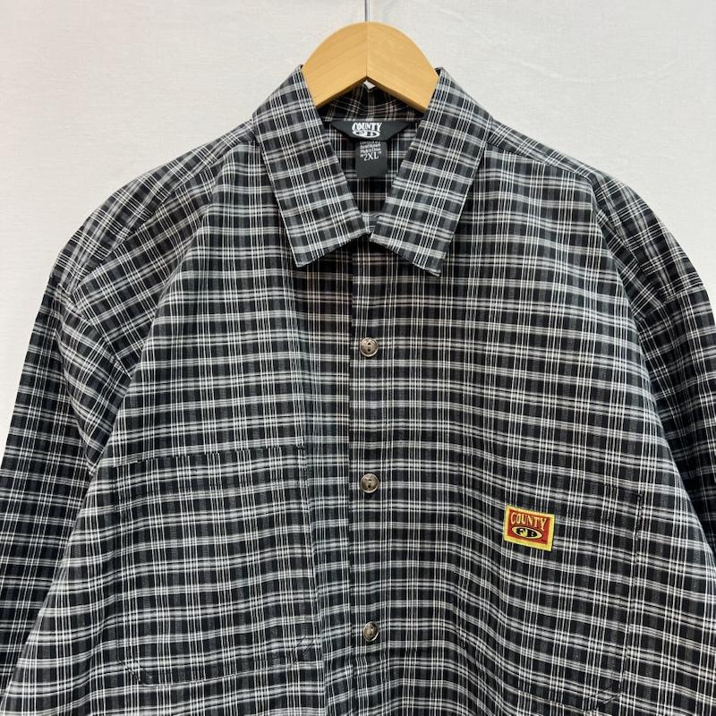 古着 USED シャツ、ブラウス 長袖 FB COUNTY チェックシャツ チカーノ ギャング ウェッサイ XXL 黒 / ブラック / black X 灰 / グレー / gray メンズ USED 古着 中古 50157099