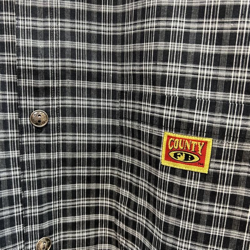 古着 USED シャツ、ブラウス 長袖 FB COUNTY チェックシャツ チカーノ ギャング ウェッサイ XXL 黒 / ブラック / black X 灰 / グレー / gray メンズ USED 古着 中古 50157099
