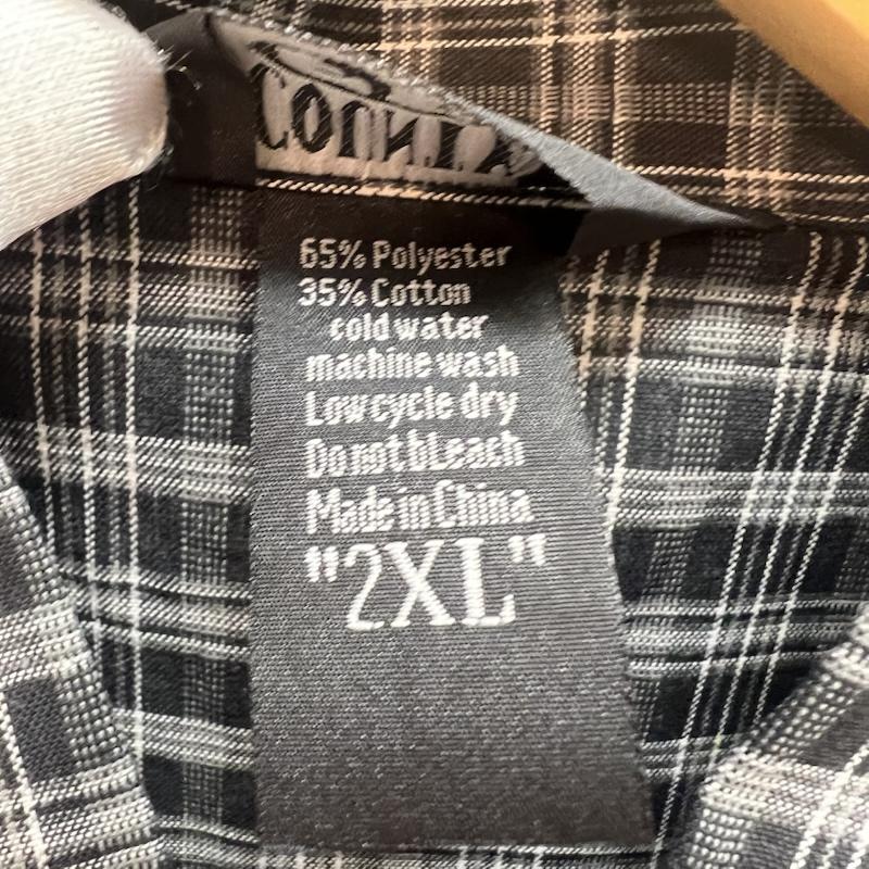 古着 USED シャツ、ブラウス 長袖 FB COUNTY チェックシャツ チカーノ ギャング ウェッサイ XXL 黒 / ブラック / black X 灰 / グレー / gray メンズ USED 古着 中古 50157099