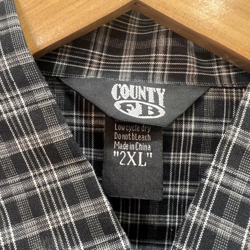 古着 USED シャツ、ブラウス 長袖 FB COUNTY チェックシャツ チカーノ ギャング ウェッサイ XXL 黒 / ブラック / black X 灰 / グレー / gray メンズ USED 古着 中古 50157100
