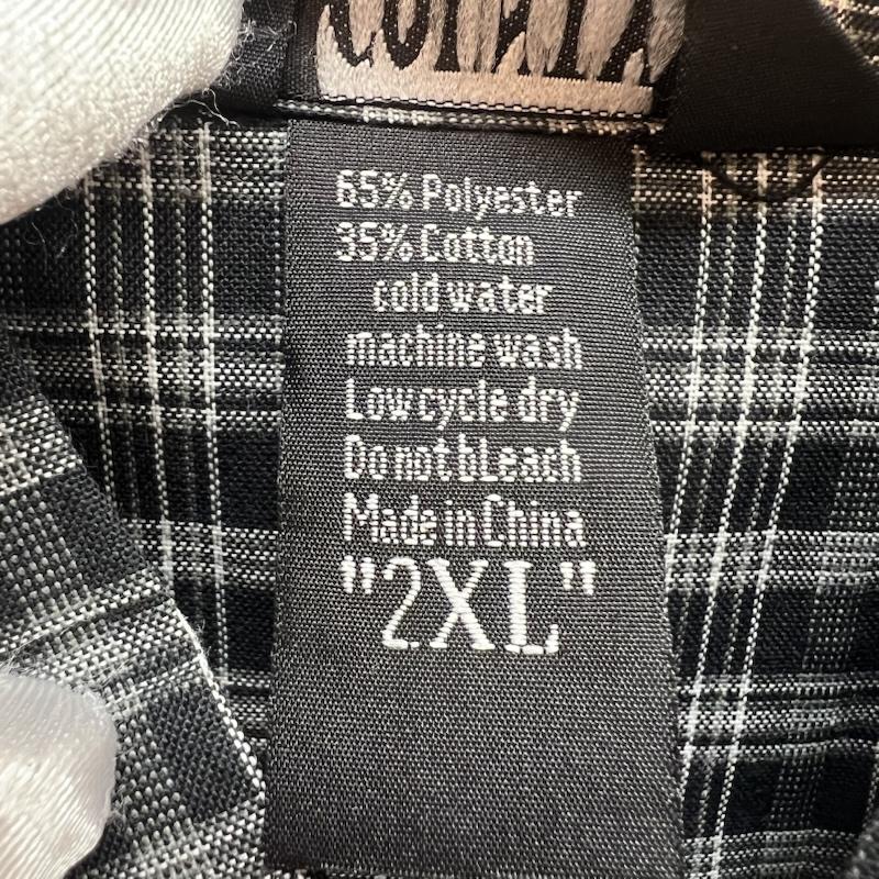 古着 USED シャツ、ブラウス 長袖 FB COUNTY チェックシャツ チカーノ ギャング ウェッサイ XXL 黒 / ブラック / black X 灰 / グレー / gray メンズ USED 古着 中古 50157100
