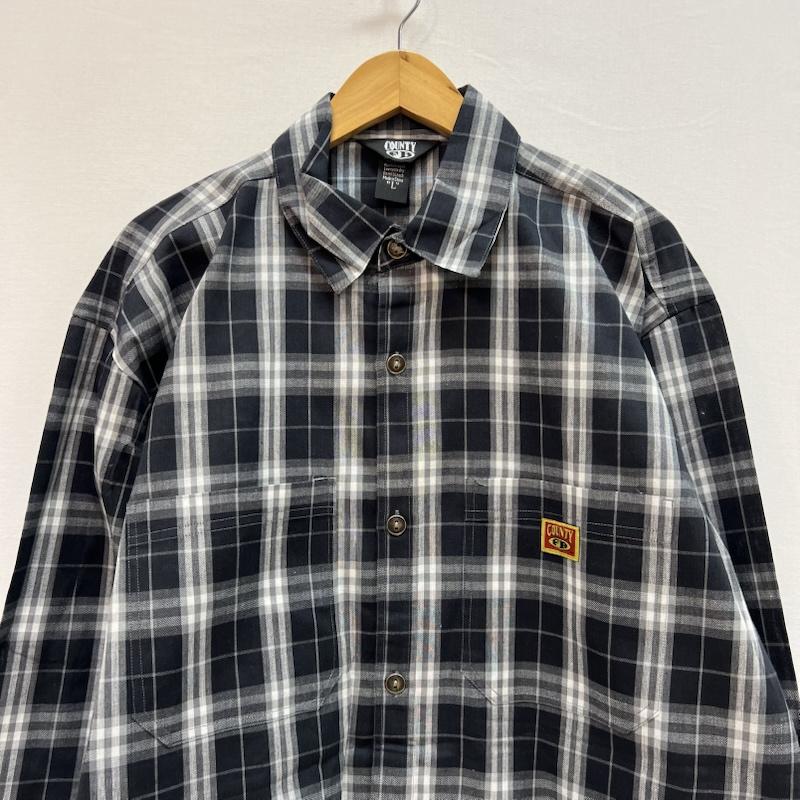 古着 USED シャツ、ブラウス 長袖 FB COUNTY チェックシャツ チカーノ ギャング ウェッサイ L 紺 / ネイビー / navy X 灰 / グレー / gray メンズ USED 古着 中古 50157102