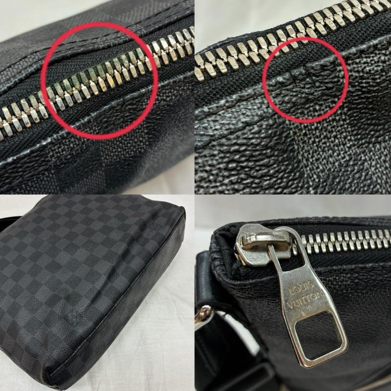 ルイヴィトン LOUIS VUITTON ショルダーバッグ ショルダーバッグ N41211 ダミエ グラフィット ミック PM 斜め掛け クロスボディ ショルダーバッグ - 総柄 X ロゴ、文字 メンズ USED 古着 中古 50157118