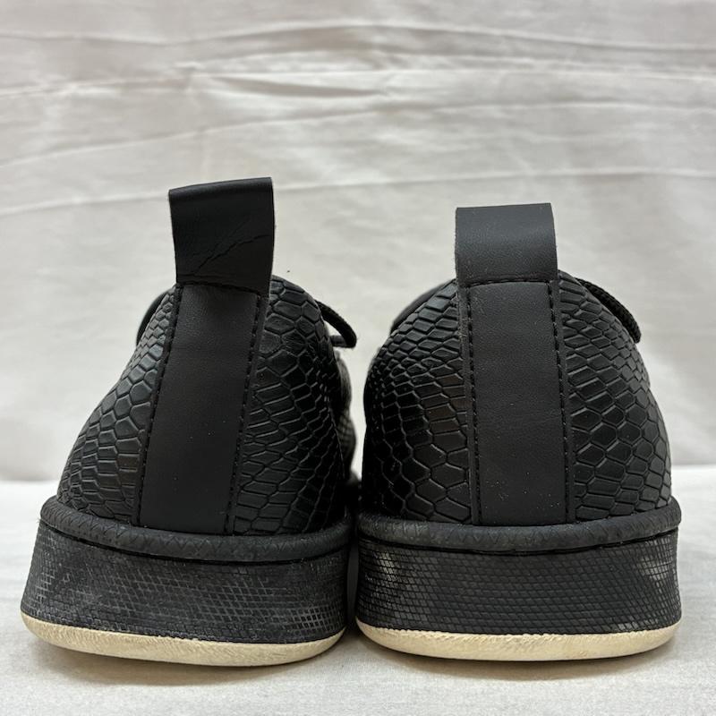 アルマーニ ジーンズ ARMANI JEANS スリッポン スリッポン クロコ 型押し スニーカー ローファー スリッポン 25.0cm ワンポイント X ロゴ、文字 黒 / ブラック / black メンズ USED 古着 中古 50157138