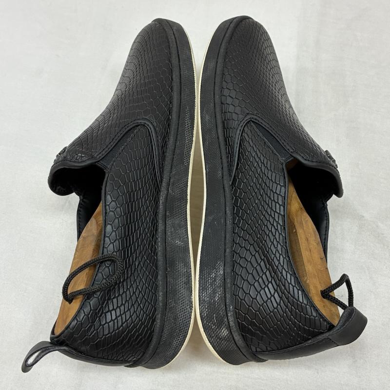 アルマーニ ジーンズ ARMANI JEANS スリッポン スリッポン クロコ 型押し スニーカー ローファー スリッポン 25.0cm ワンポイント X ロゴ、文字 黒 / ブラック / black メンズ USED 古着 中古 50157138
