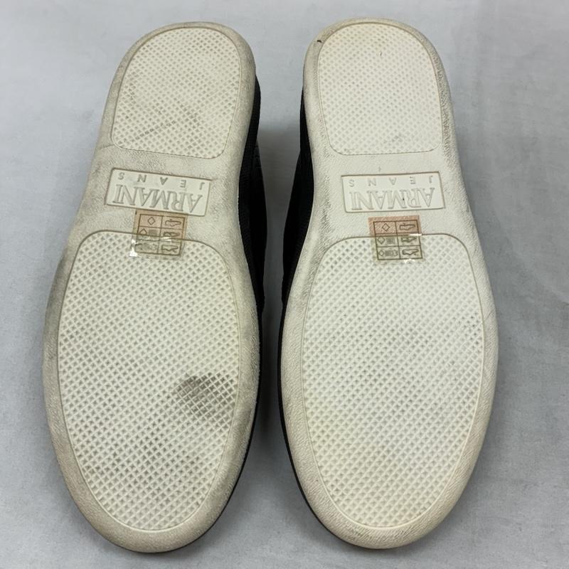 アルマーニ ジーンズ ARMANI JEANS スリッポン スリッポン クロコ 型押し スニーカー ローファー スリッポン 25.0cm ワンポイント X ロゴ、文字 黒 / ブラック / black メンズ USED 古着 中古 50157138