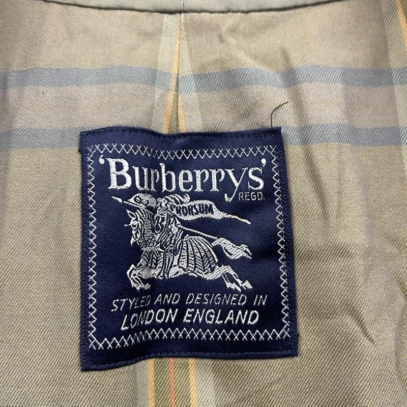バーバリーズ BURBERRYS コート トレンチコート 70s フライフロント ステンカラー コート 玉虫色 コットン カーキ / カーキ / khaki メンズ USED 古着 中古 50157146