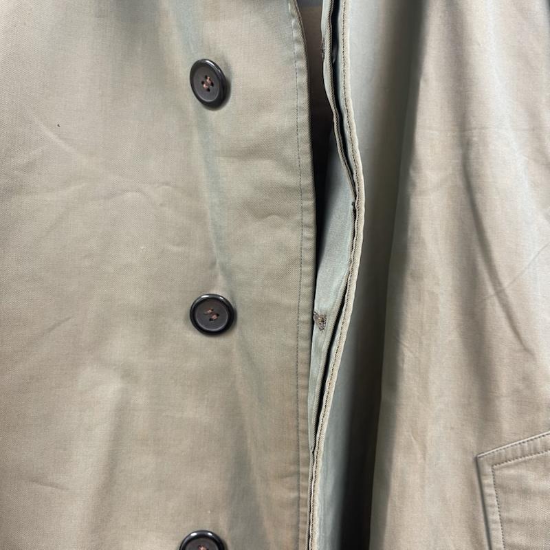 バーバリーズ BURBERRYS コート トレンチコート 70s フライフロント ステンカラー コート 玉虫色 コットン カーキ / カーキ / khaki メンズ USED 古着 中古 50157146