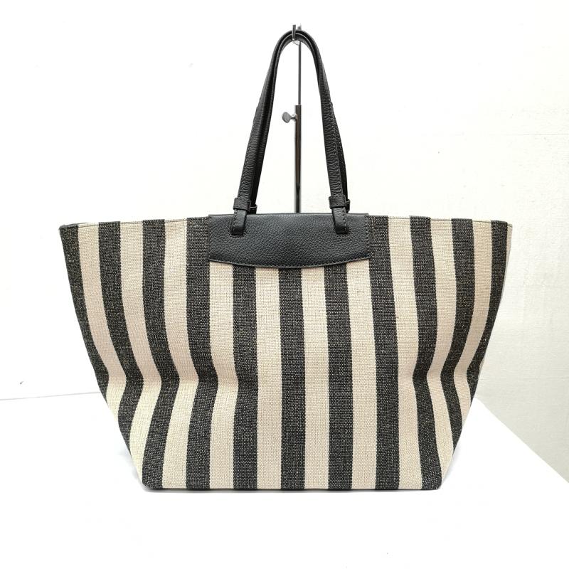 フルラ FURLA トートバッグ トートバッグ キャンバス レザー トート バッグ A4収納可 - 黒 / ブラック / black X ベージュ / ベージュ / beige レディース USED 古着 中古 50157149