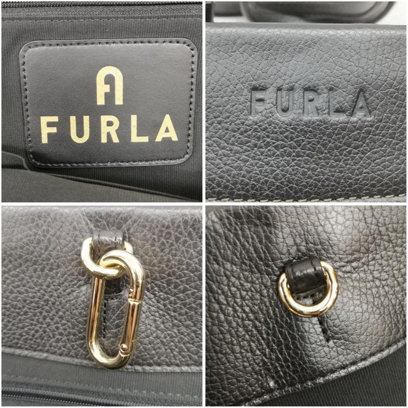 フルラ FURLA トートバッグ トートバッグ キャンバス レザー トート バッグ A4収納可 - 黒 / ブラック / black X ベージュ / ベージュ / beige レディース USED 古着 中古 50157149