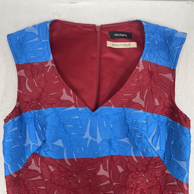 マックスアンドコー MAX&CO ワンピース ロングスカート BOUTIQUE ノースリーブ カラー ブロック ワンピース 赤 / レッド / red レディース USED 古着 中古 50157150