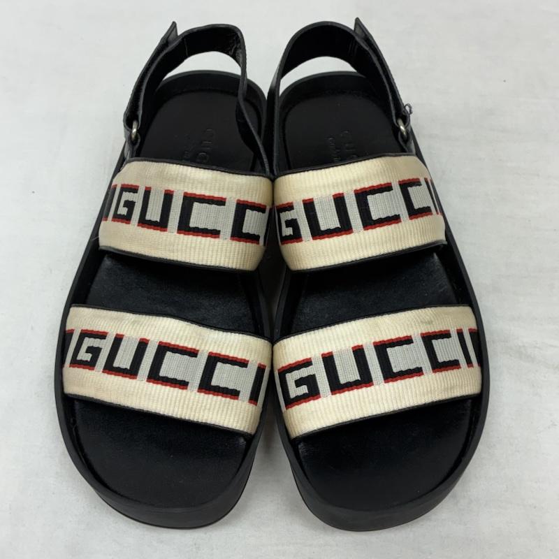 グッチ GUCCI サンダル サンダル ストライプ テープ ロゴ ストラップ サンダル 26.0cm ロゴ、文字 黒 / ブラック / black メンズ USED 古着 中古 50157153