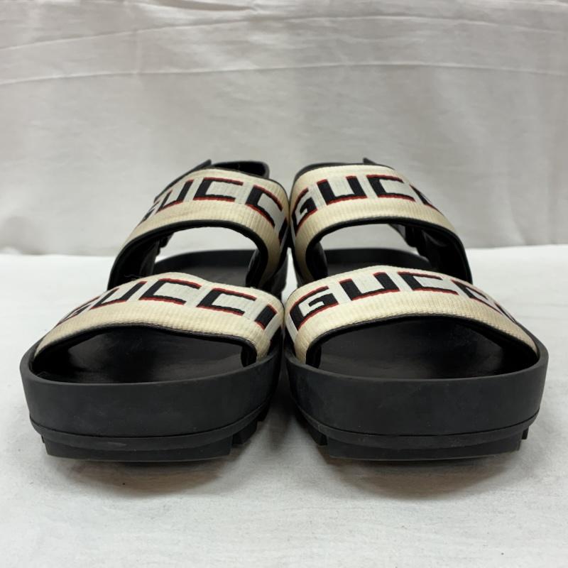 グッチ GUCCI サンダル サンダル ストライプ テープ ロゴ ストラップ サンダル 26.0cm ロゴ、文字 黒 / ブラック / black メンズ USED 古着 中古 50157153
