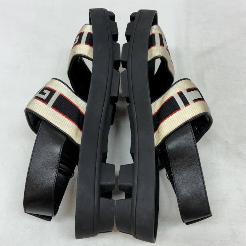 グッチ GUCCI サンダル サンダル ストライプ テープ ロゴ ストラップ サンダル 26.0cm ロゴ、文字 黒 / ブラック / black メンズ USED 古着 中古 50157153