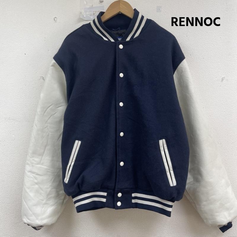 古着 USED ジャケット、上着 ジャンパー、ブルゾン RENNOC USA製 スタジアム ジャンパー 袖 レザー スタジャン XL 紺 / ネイビー / navy メンズ USED 古着 中古 50157159