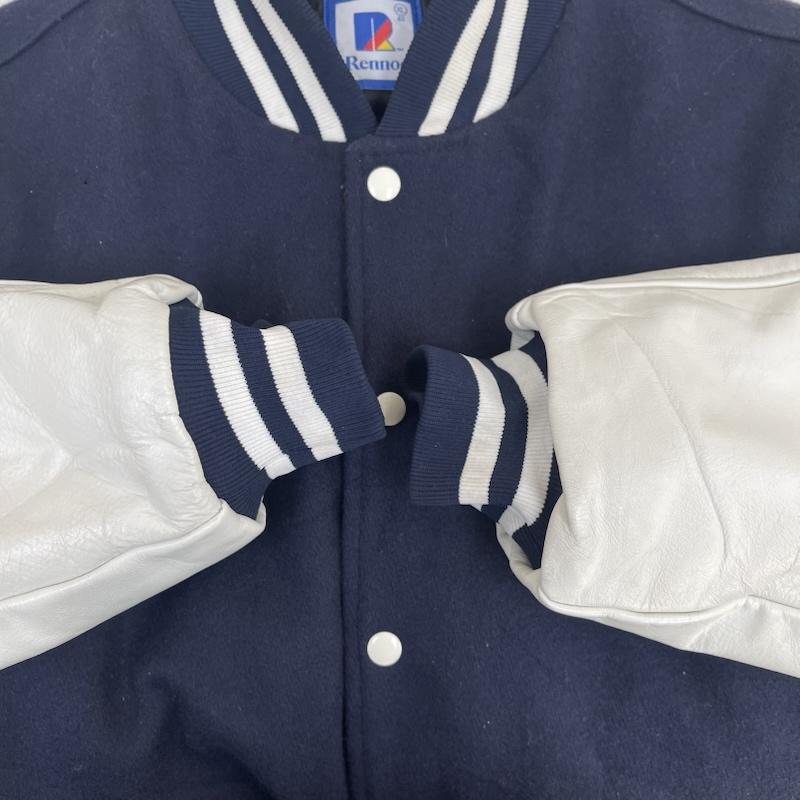 古着 USED ジャケット、上着 ジャンパー、ブルゾン RENNOC USA製 スタジアム ジャンパー 袖 レザー スタジャン XL 紺 / ネイビー / navy メンズ USED 古着 中古 50157159