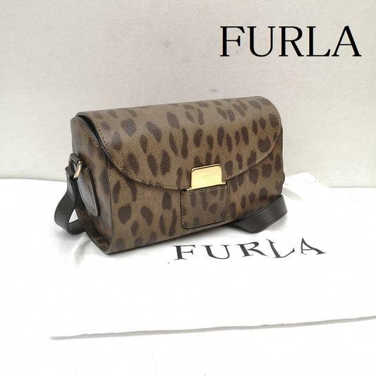 フルラ FURLA ショルダーバッグ ショルダーバッグ アニマル レオパード レザー フラップ ショルダーバッグ - 茶 / ブラウン / brown レディース USED 古着 中古 50157160