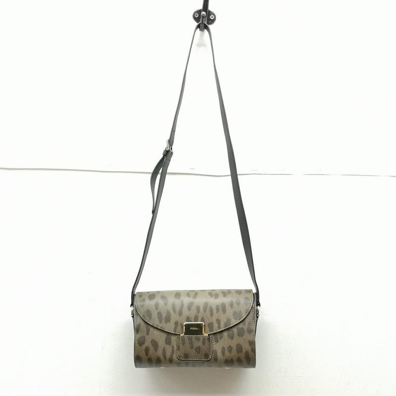フルラ FURLA ショルダーバッグ ショルダーバッグ アニマル レオパード レザー フラップ ショルダーバッグ - 茶 / ブラウン / brown レディース USED 古着 中古 50157160