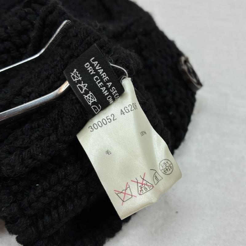 グッチ GUCCI 帽子 ニット帽 インターロッキングG ウール ケーブル ニット キャップ 300052 - ワンポイント X ロゴ、文字 黒 / ブラック / black メンズ USED 古着 中古 50157166