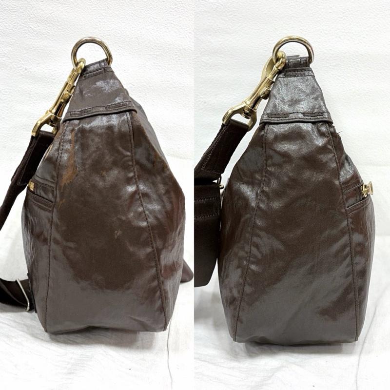 ポーター PORTER ショルダーバッグ ショルダーバッグ ショルダー バッグ シャインライン コーティング ナイロン ロゴ - 無地 X ワンポイント X ロゴ、文字 茶 / ブラウン / brown メンズ USED 古着 中古 50157176
