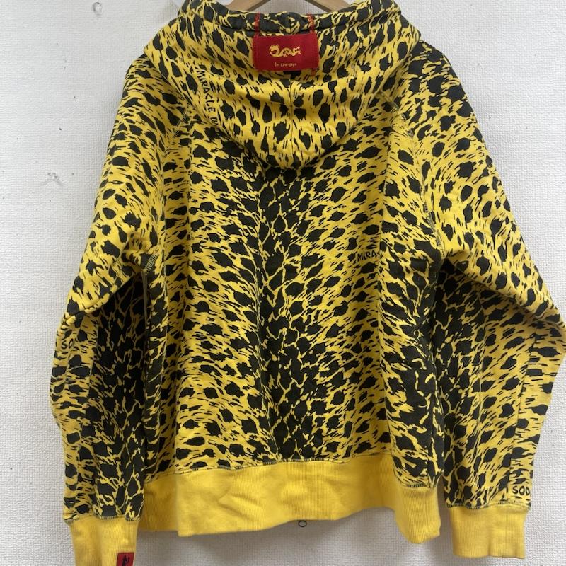 クリームソーダ CREAMSODA パーカー 長袖 レオパード ヒョウ柄 ダブル ジップ パーカー L 黄 / イエロー / yellow メンズ USED 古着 中古 50157189