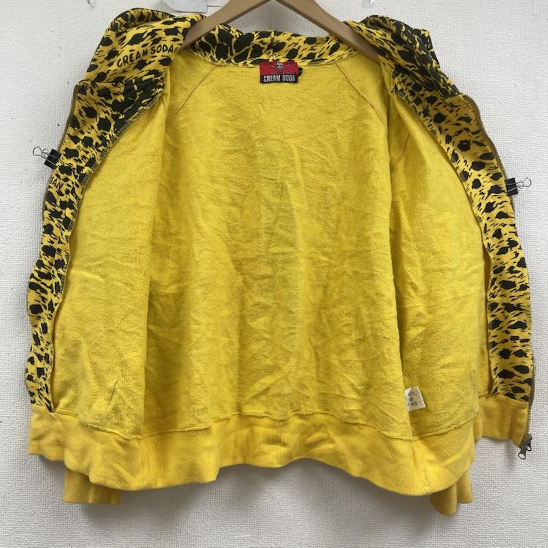 クリームソーダ CREAMSODA パーカー 長袖 レオパード ヒョウ柄 ダブル ジップ パーカー L 黄 / イエロー / yellow メンズ USED 古着 中古 50157189