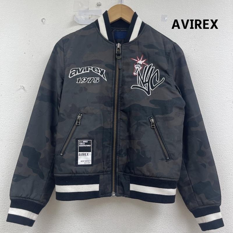 アヴィレックス AVIREX ジャケット、上着 ジャンパー、ブルゾン NYLON AWARD JACKET NYC カモフラ スタジャン S カーキ / カーキ / khaki レディース USED 古着 中古 50157191