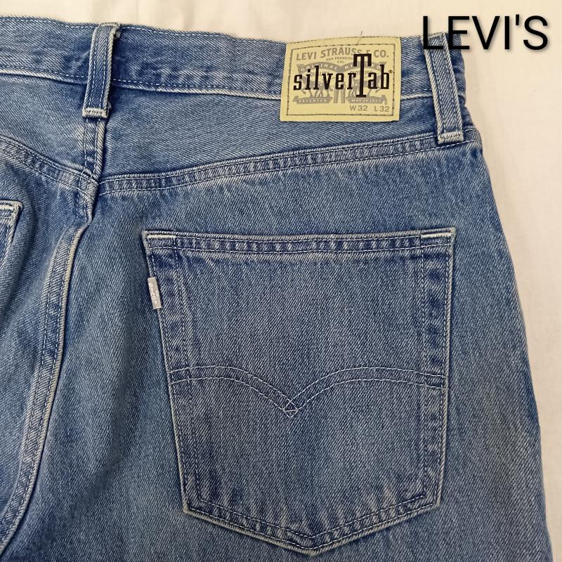 シルバータブ SILVER TAB パンツ デニム、ジーンズ Levi’s SilverTab STRAIGHT PANTS W32 L32 ライトブルー 32 無地 水色 / ライトブルー / メンズ USED 古着 中古 50157209