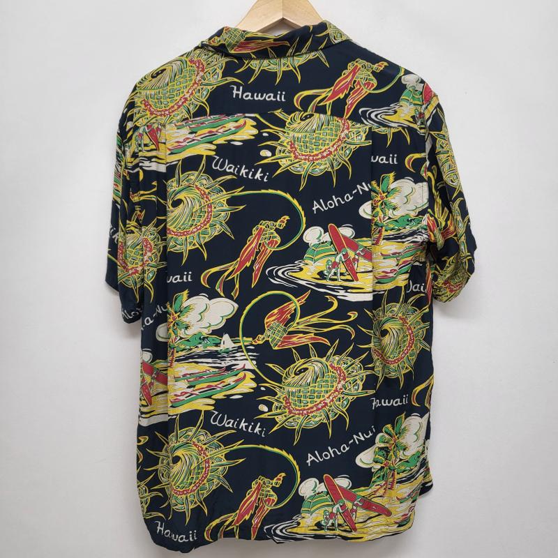 サンサーフ SUN SURF シャツ、ブラウス 半袖 アロハ ハワイアンシャツ 黒 レーヨン M相当 メンズ USED 古着 中古 50157217
