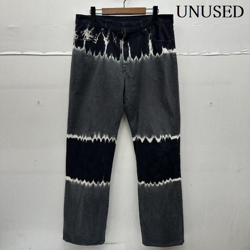 アンユーズド UNUSED パンツ デニム、ジーンズ tie dye pants タイダイ デニム パンツ UW0959 4 黒 / ブラック / black X 灰 / グレー / gray メンズ USED 古着 中古 50157222