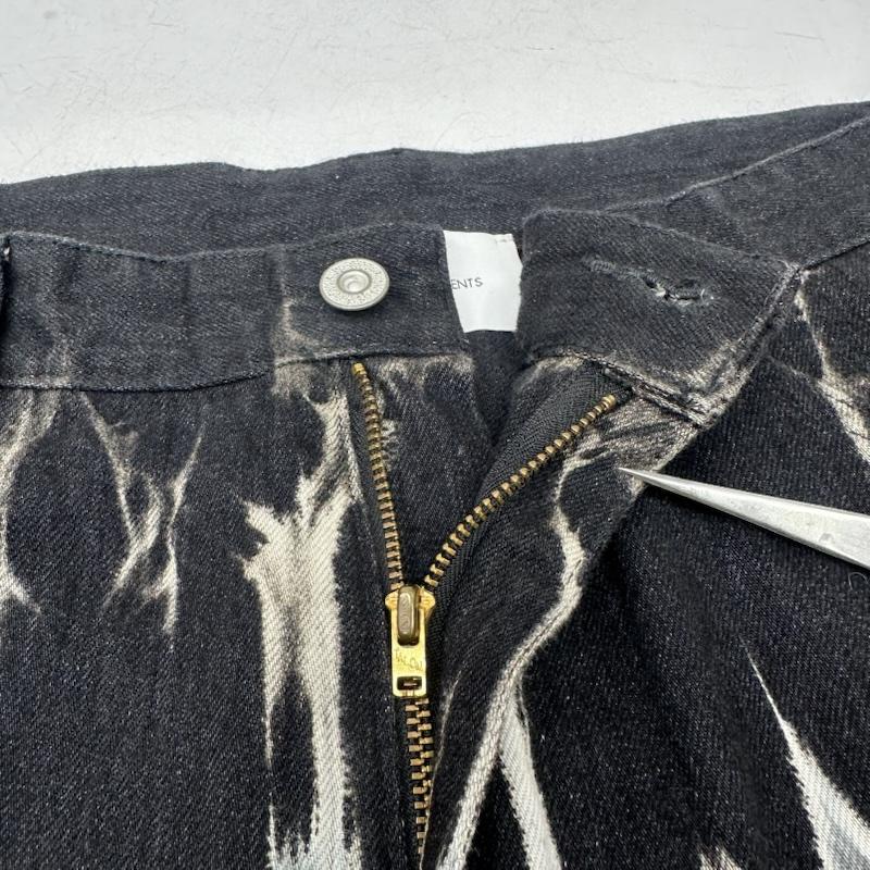 アンユーズド UNUSED パンツ デニム、ジーンズ tie dye pants タイダイ デニム パンツ UW0959 4 黒 / ブラック / black X 灰 / グレー / gray メンズ USED 古着 中古 50157222