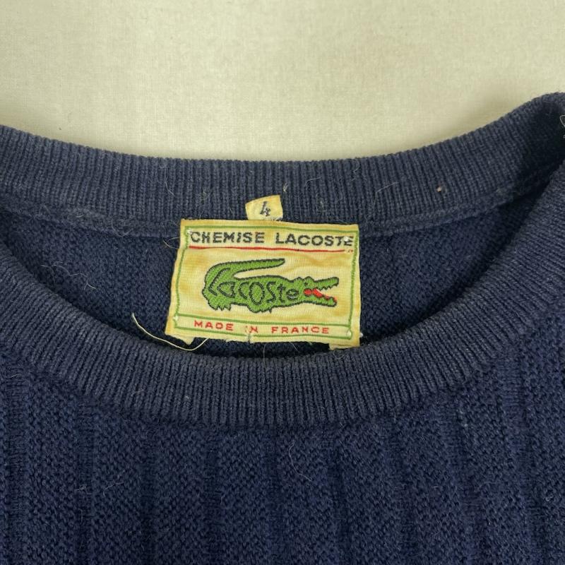 ラコステ LACOSTE ニット、セーター 長袖 60s 70s CHEMISE LACOSTE フランス製 ニット セーター 4 紺 / ネイビー / navy メンズ USED 古着 中古 50157227