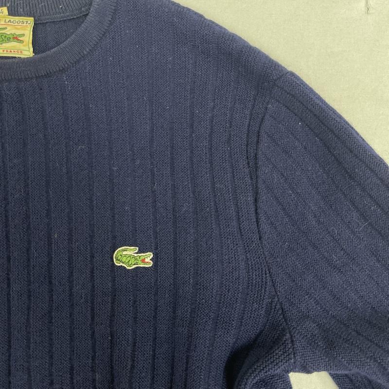 ラコステ LACOSTE ニット、セーター 長袖 60s 70s CHEMISE LACOSTE フランス製 ニット セーター 4 紺 / ネイビー / navy メンズ USED 古着 中古 50157227