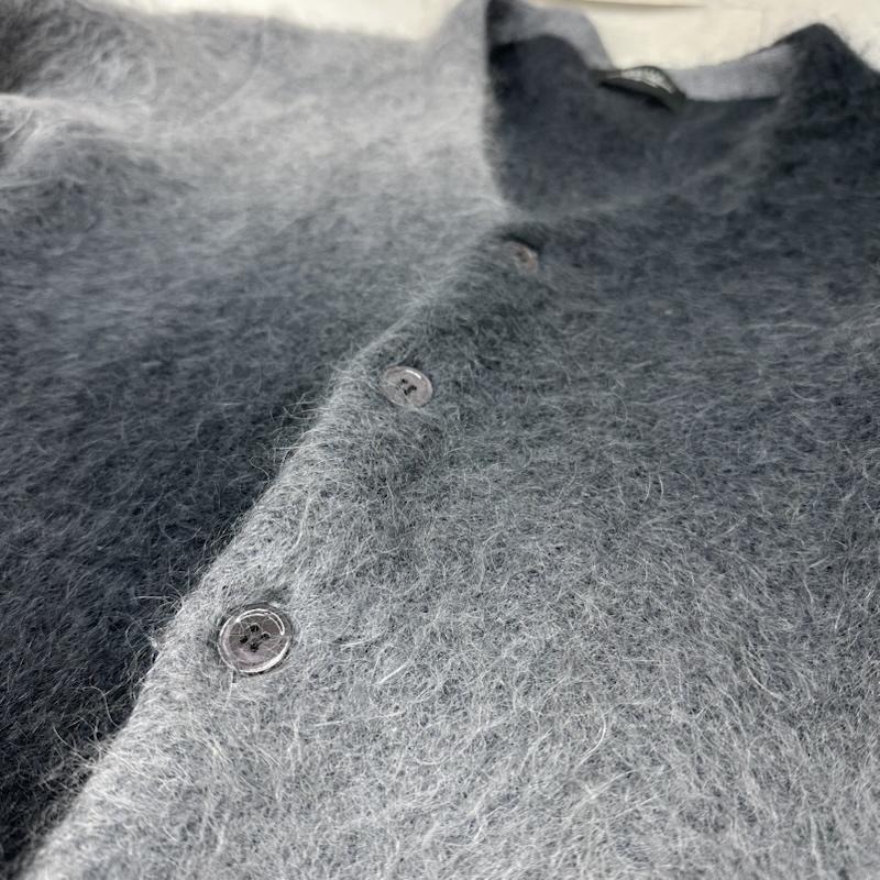 アンユーズド UNUSED カーディガン 長袖 Gradation mohair cardigan モヘア ニット カーディガン US2376 3 黒 / ブラック / black X 灰 / グレー / gray メンズ USED 古着 中古 50157232