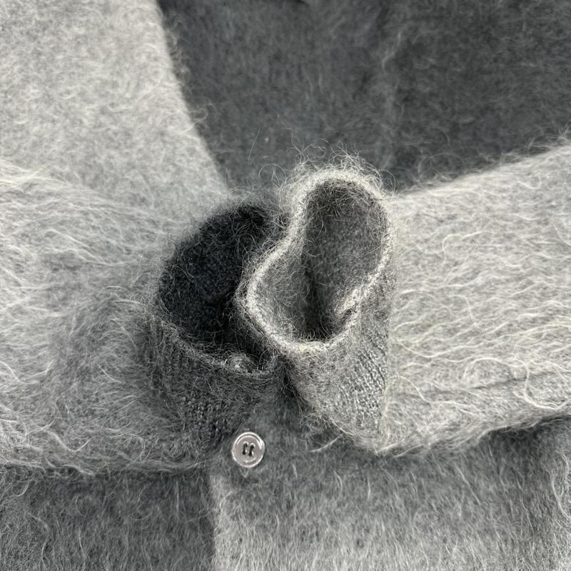 アンユーズド UNUSED カーディガン 長袖 Gradation mohair cardigan モヘア ニット カーディガン US2376 3 黒 / ブラック / black X 灰 / グレー / gray メンズ USED 古着 中古 50157232