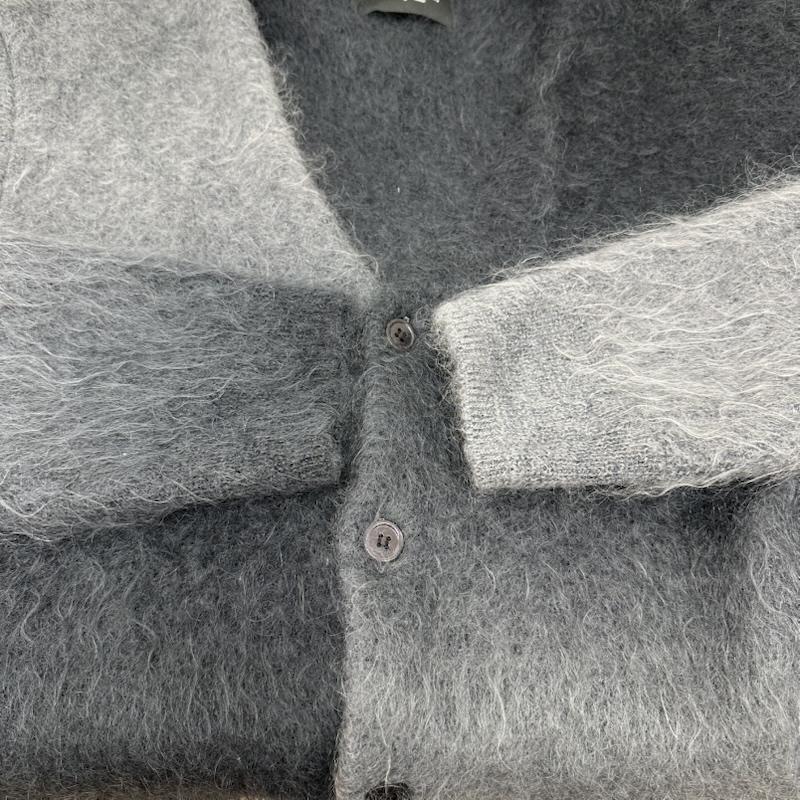 アンユーズド UNUSED カーディガン 長袖 Gradation mohair cardigan モヘア ニット カーディガン US2376 3 黒 / ブラック / black X 灰 / グレー / gray メンズ USED 古着 中古 50157232
