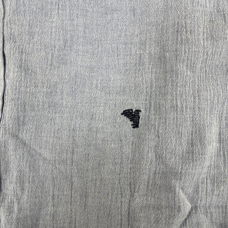 エンポリオアルマーニ EMPORIO ARMANI シャツ、ブラウス 長袖 ロゴ刺繍 コットン シャンブレー 長袖 シャツ 40 青 / ブルー / blue メンズ USED 古着 中古 50157233