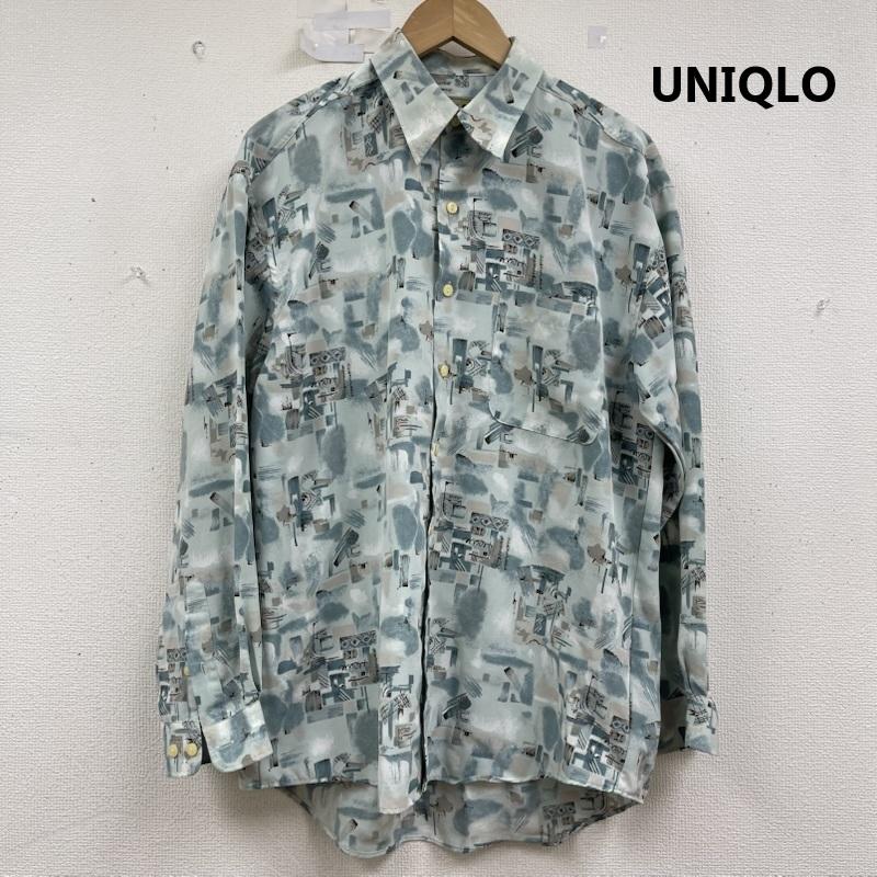 ユニクロ UNIQLO シャツ、ブラウス 長袖 80s 緑タグ old UNIQLO 総柄 長袖 シャツ M 薄緑 / ライトグリーン / メンズ USED 古着 中古 50157246