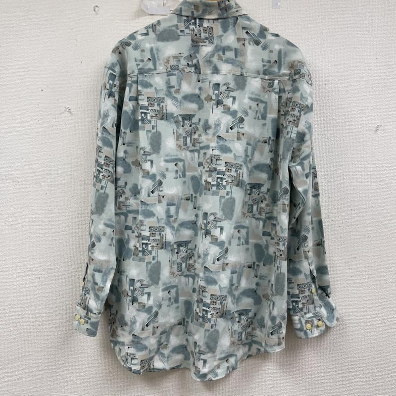 ユニクロ UNIQLO シャツ、ブラウス 長袖 80s 緑タグ old UNIQLO 総柄 長袖 シャツ M 薄緑 / ライトグリーン / メンズ USED 古着 中古 50157246