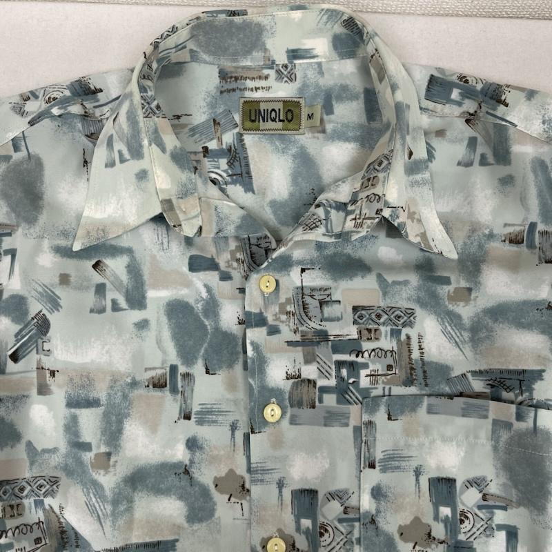ユニクロ UNIQLO シャツ、ブラウス 長袖 80s 緑タグ old UNIQLO 総柄 長袖 シャツ M 薄緑 / ライトグリーン / メンズ USED 古着 中古 50157246