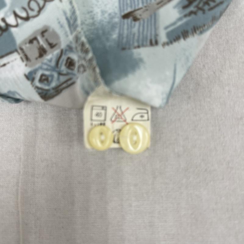 ユニクロ UNIQLO シャツ、ブラウス 長袖 80s 緑タグ old UNIQLO 総柄 長袖 シャツ M 薄緑 / ライトグリーン / メンズ USED 古着 中古 50157246